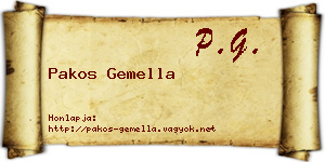 Pakos Gemella névjegykártya